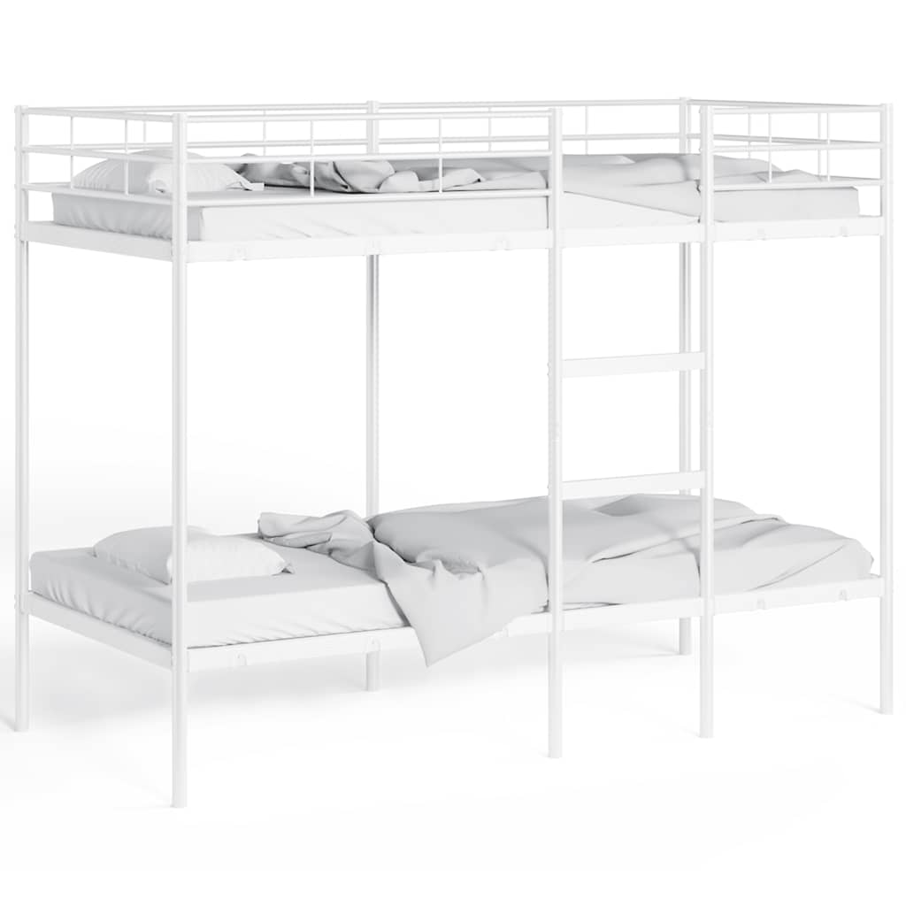 Bunk Bed without Mattress White 100x190 cm Steel
