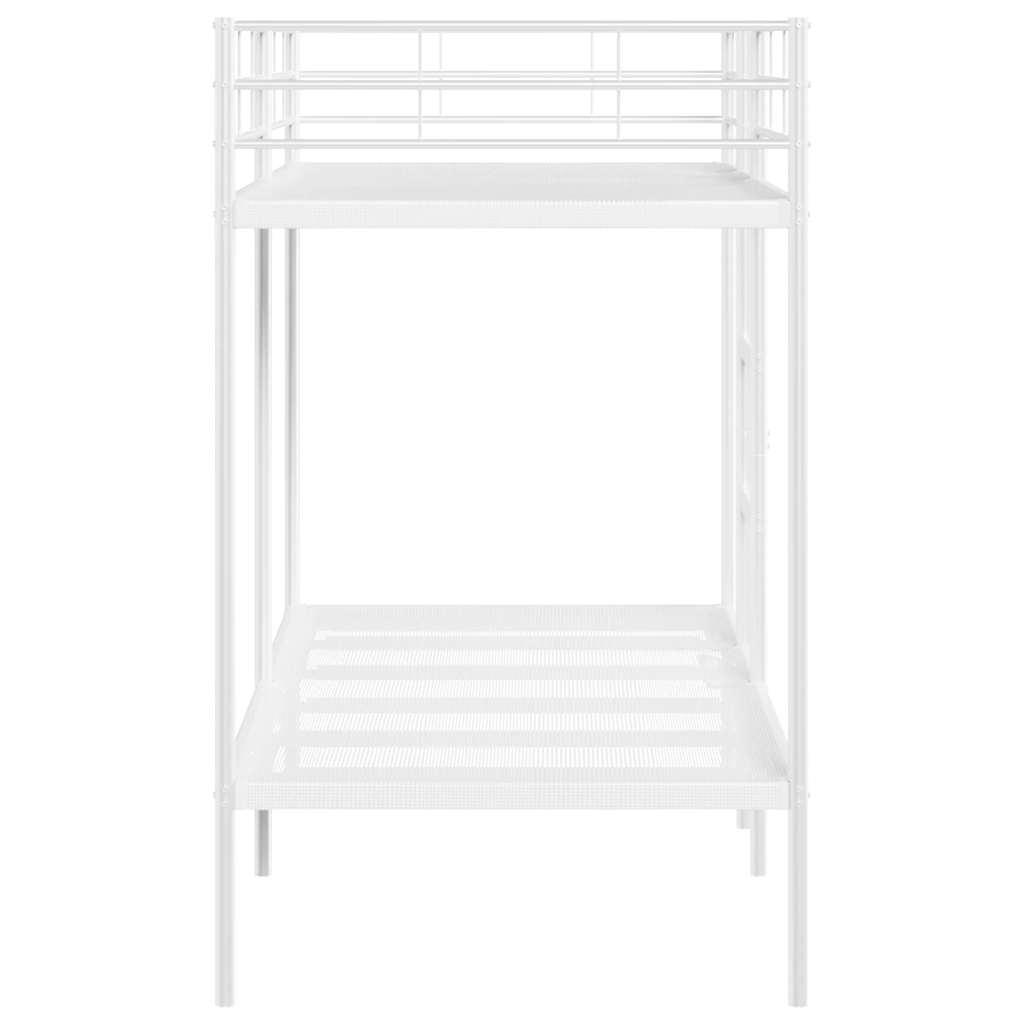 Bunk Bed without Mattress White 100x190 cm Steel