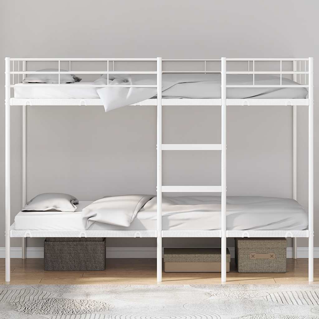 Bunk Bed without Mattress White 100x200 cm Steel
