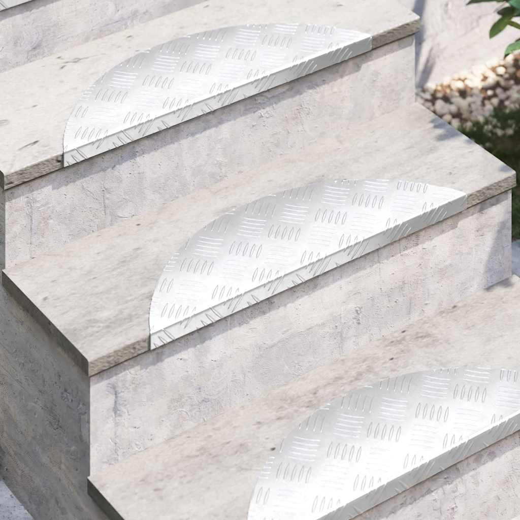 Stair Tread Crescent 15 pcs Silver 60 x 18 cm Aluminium