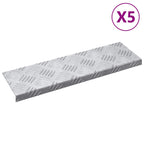 Stair Tread Rectangular 5 pcs Silver 60 x 18 cm Aluminium
