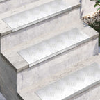 Stair Tread Rectangular 10 pcs Silver 60 x 18 cm Aluminium