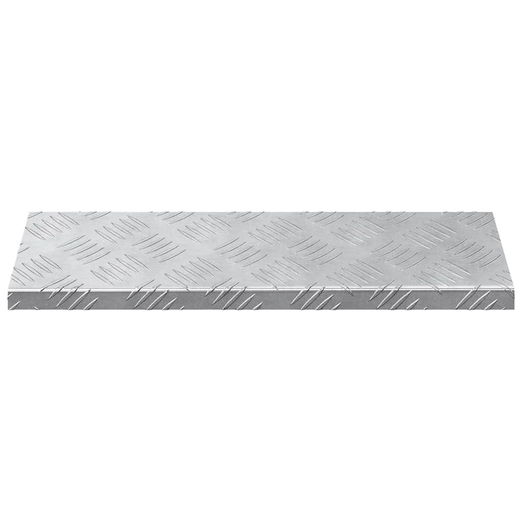 Stair Tread Rectangular 10 pcs Silver 60 x 18 cm Aluminium