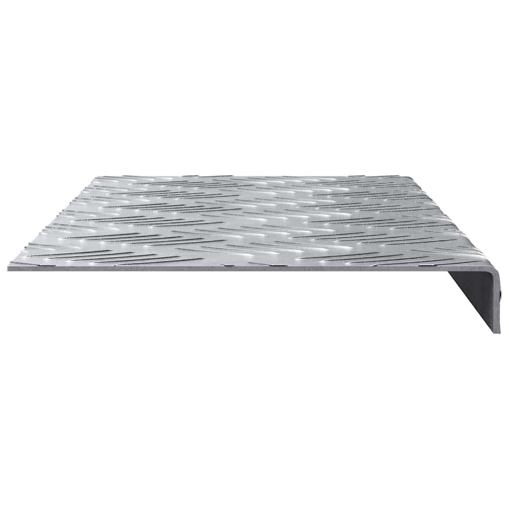 Stair Tread Rectangular 10 pcs Silver 60 x 18 cm Aluminium