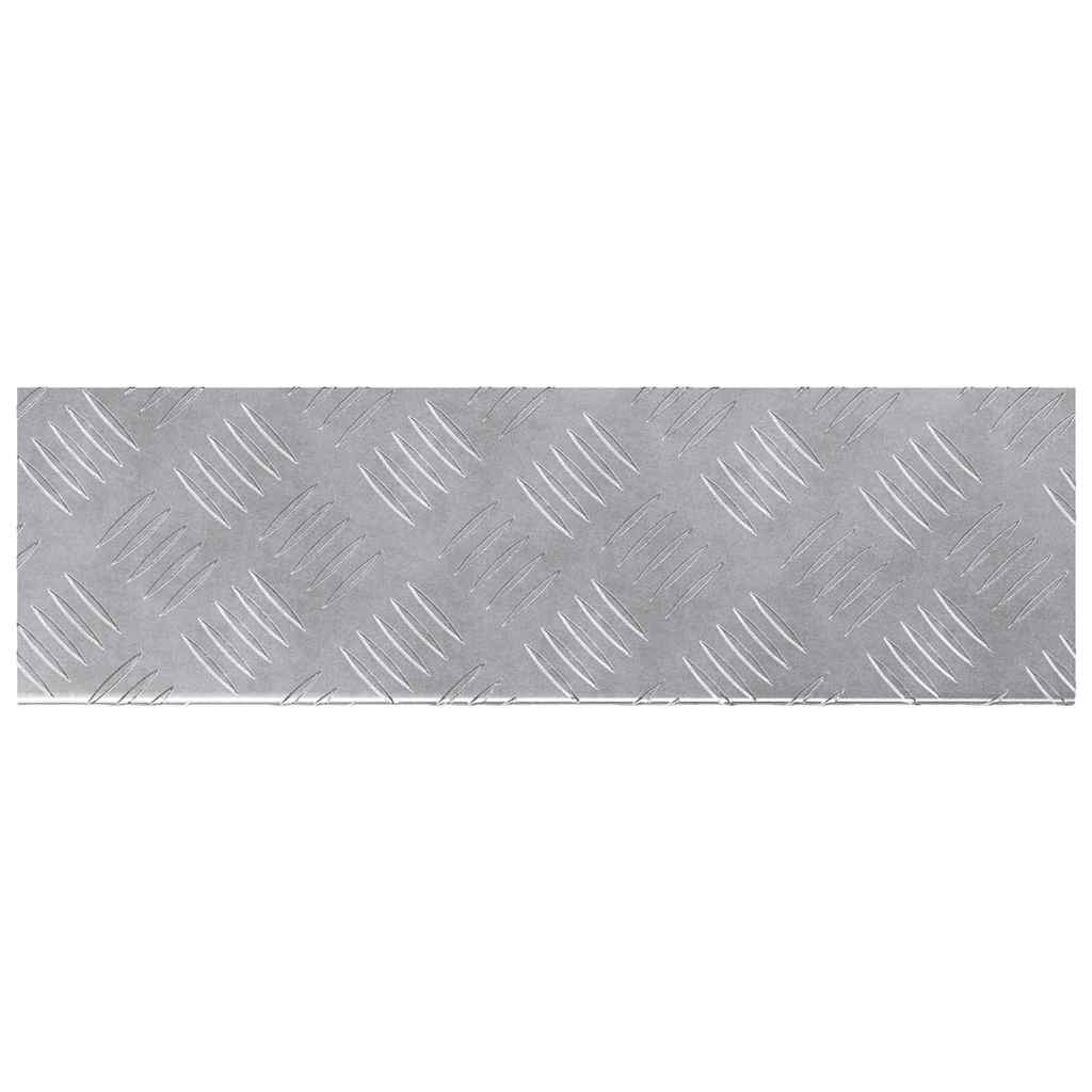 Stair Tread Rectangular 10 pcs Silver 60 x 18 cm Aluminium