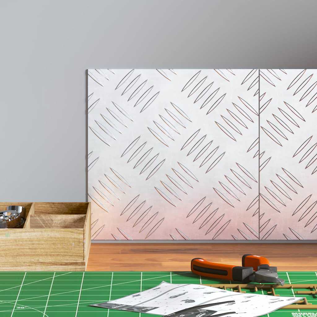 Stair Tread Square 2 pcs Silver 20 x 20 cm Aluminium