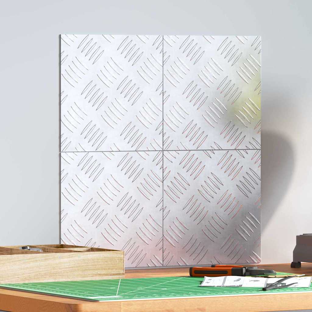 Stair Tread Square 4 pcs Silver 20 x 20 cm Aluminium