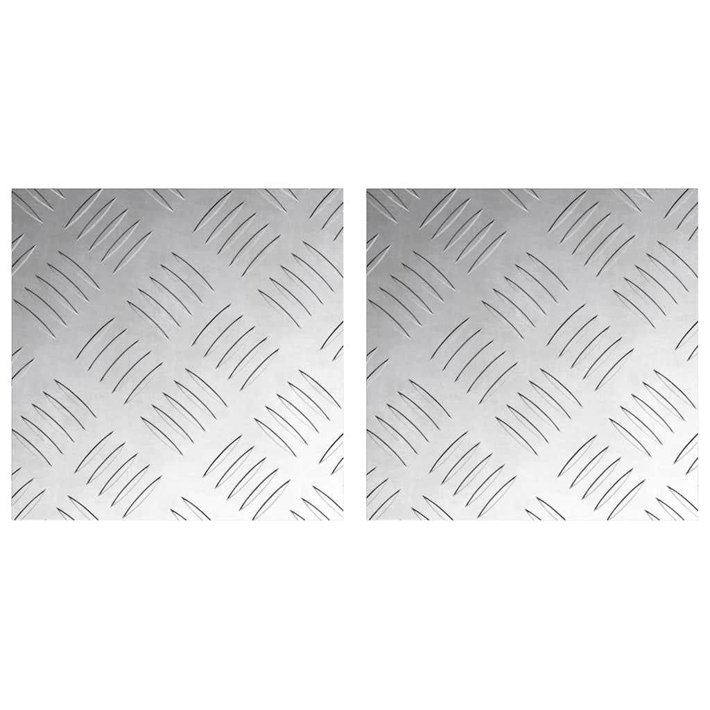Stair Tread Square 2 pcs Silver 20 x 20 cm Aluminium