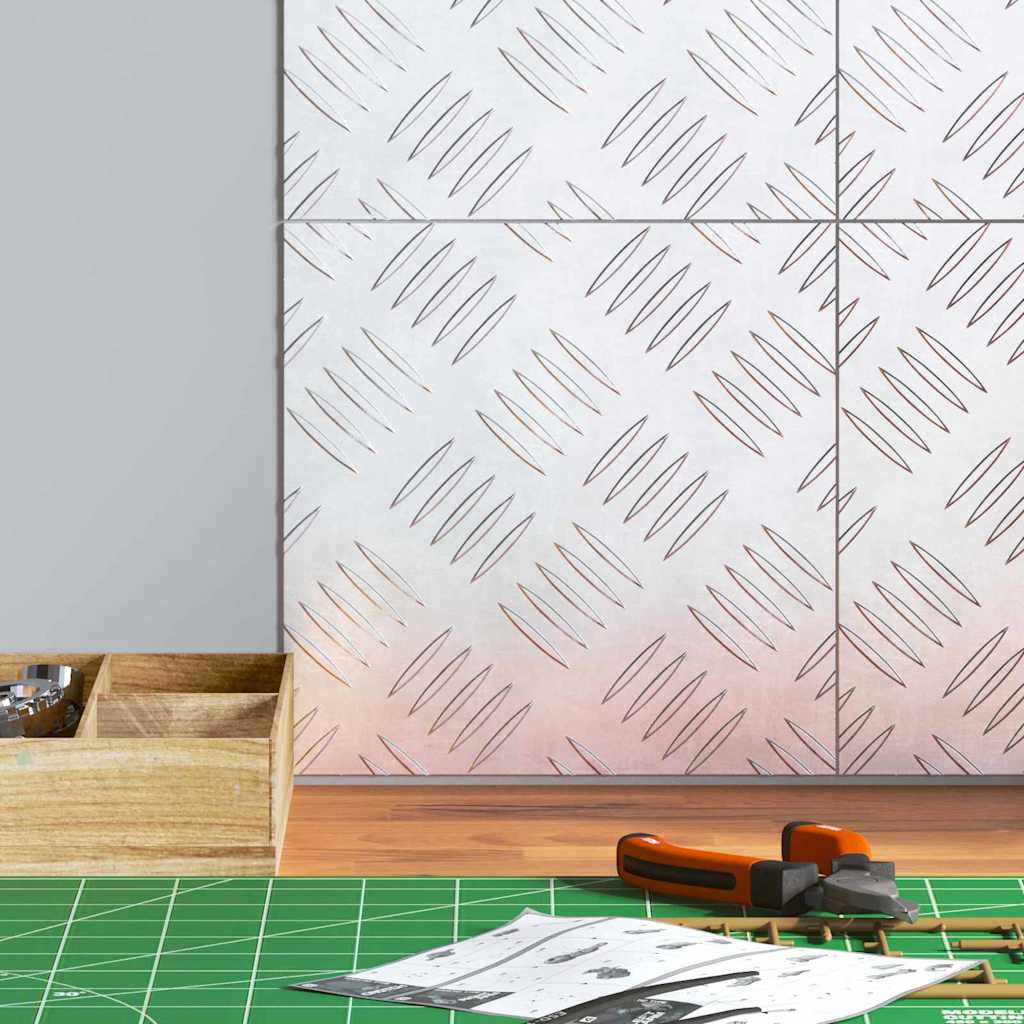 Stair Tread Square 4 pcs Silver 20 x 20 cm Aluminium