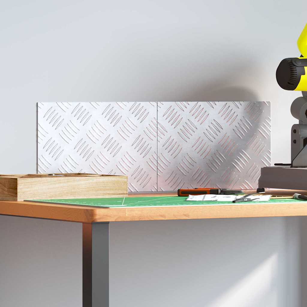 Stair Tread Rectangular 2 pcs Silver 30 x 20 cm Aluminium