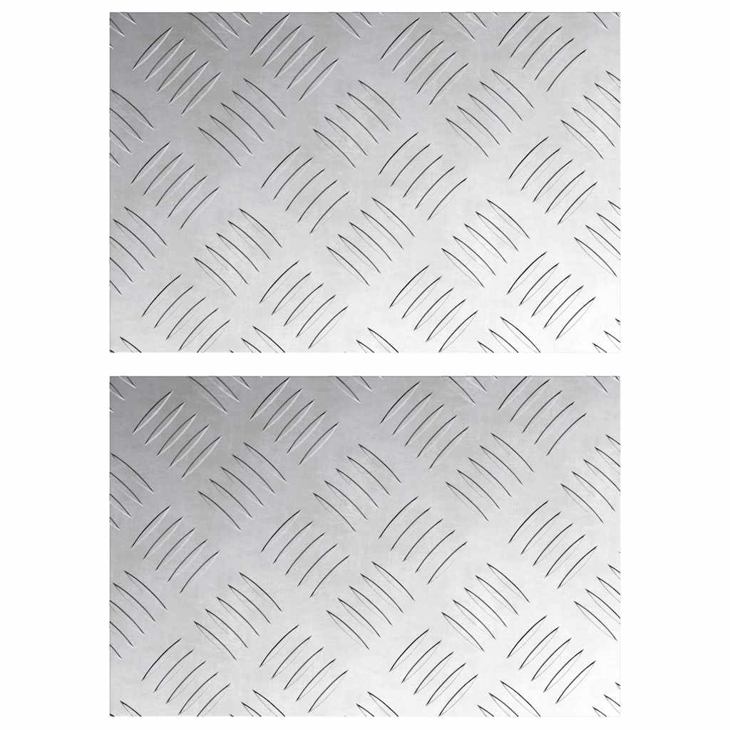 Stair Tread Rectangular 2 pcs Silver 30 x 20 cm Aluminium
