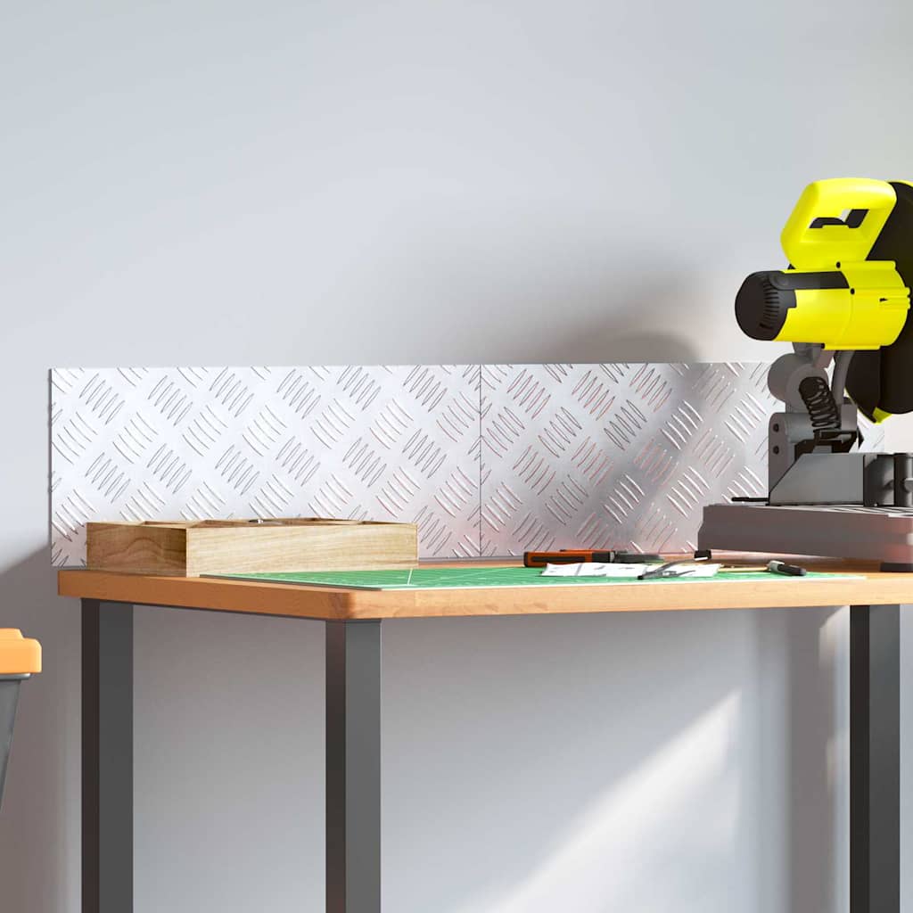 Stair Tread Rectangular 2 pcs Silver 50 x 20 cm Aluminium