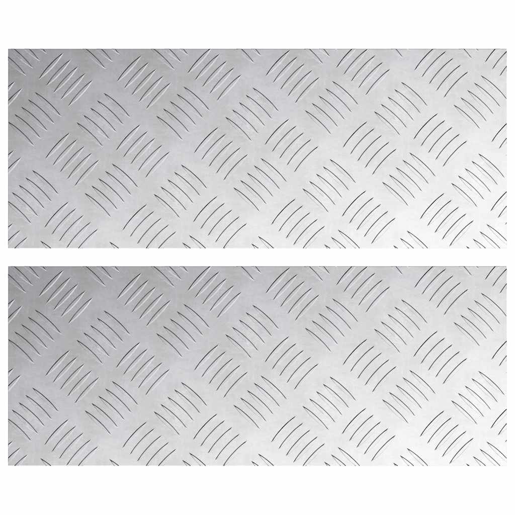 Stair Tread Rectangular 2 pcs Silver 50 x 20 cm Aluminium