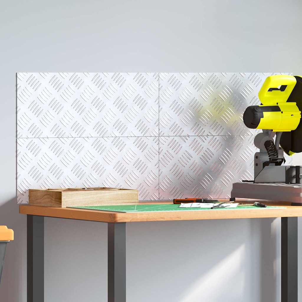 Stair Tread Rectangular 4 pcs Silver 50 x 20 cm Aluminium