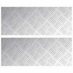 Stair Tread Rectangular 2 pcs Silver 50 x 20 cm Aluminium
