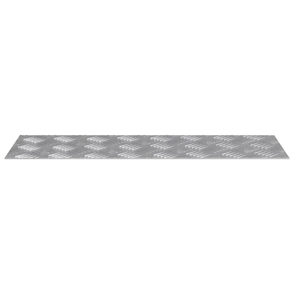Stair Tread Rectangular 4 pcs Silver 60 x 20 cm Aluminium