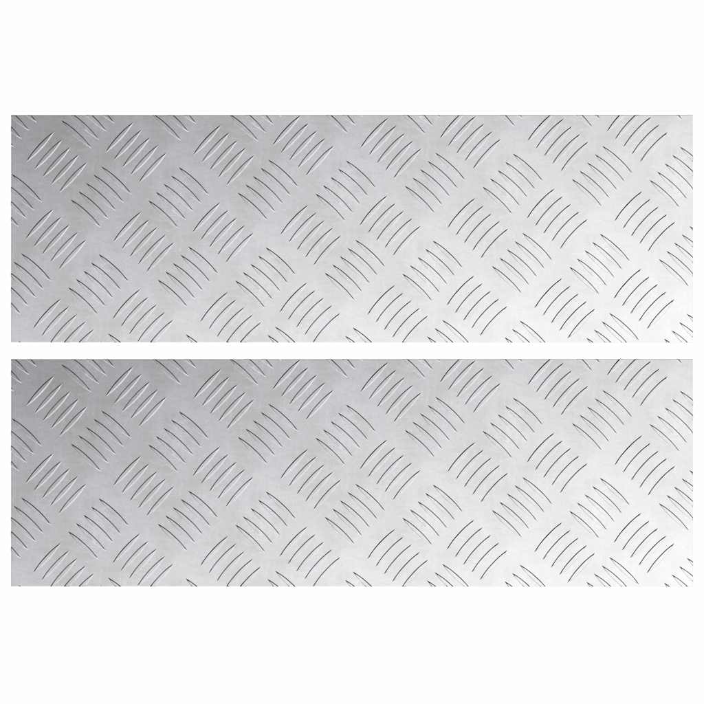 Stair Tread Rectangular 2 pcs Silver 60 x 20 cm Aluminium