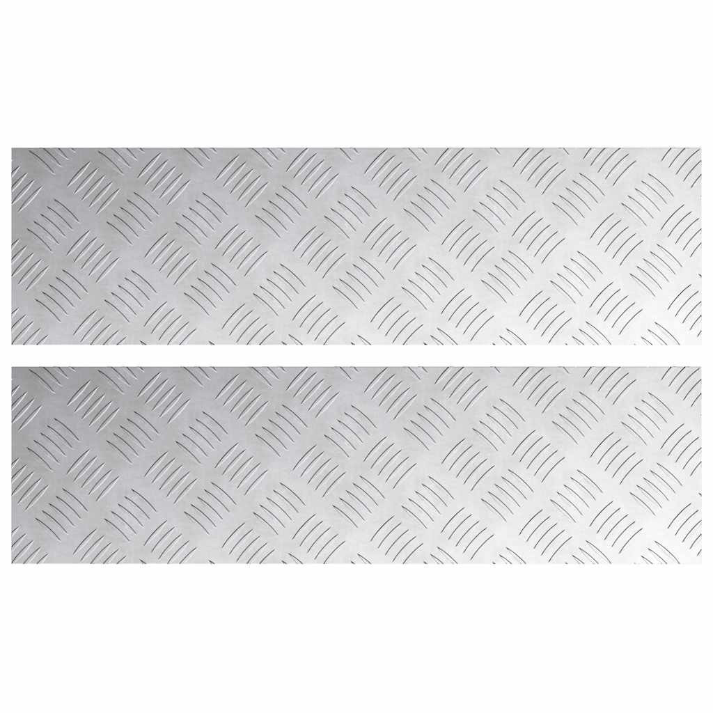Stair Tread Rectangular 2 pcs Silver 70 x 20 cm Aluminium