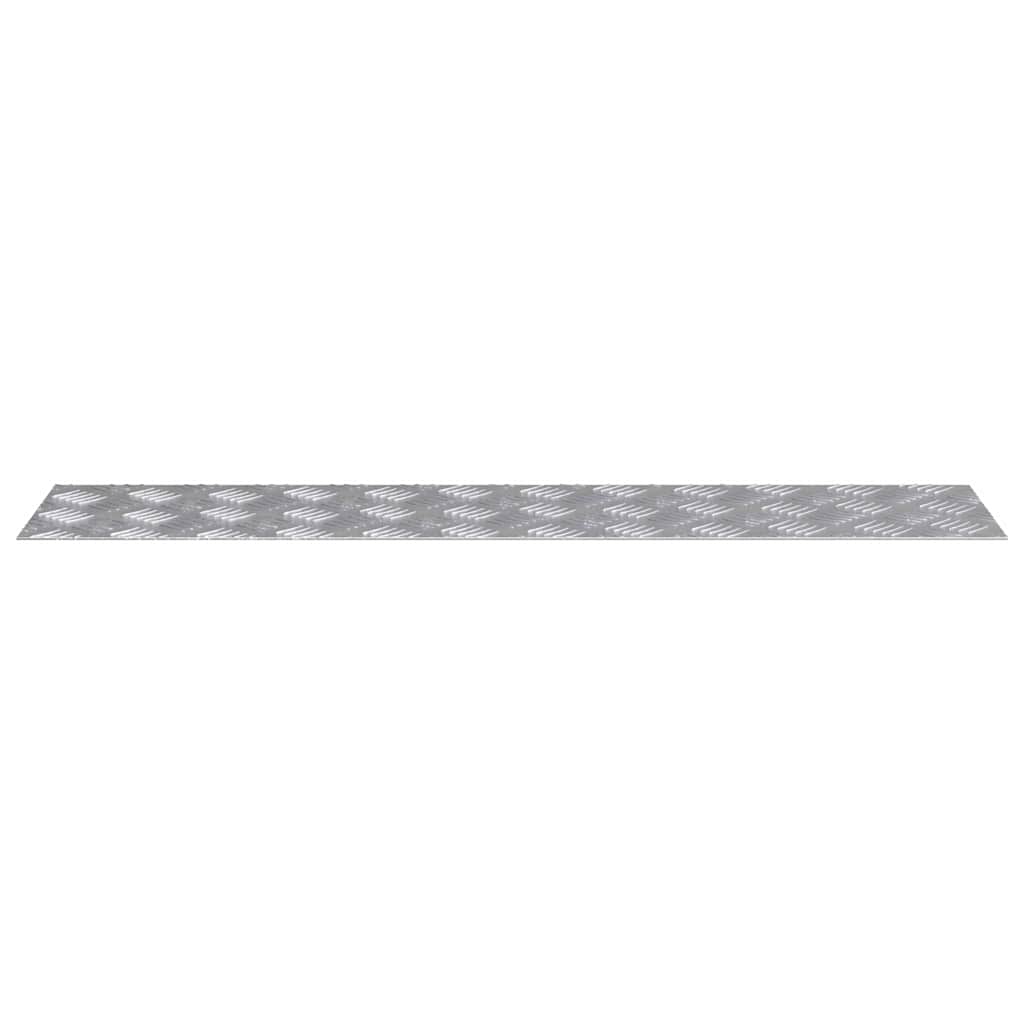 Stair Tread Rectangular 2 pcs Silver 90 x 20 cm Aluminium