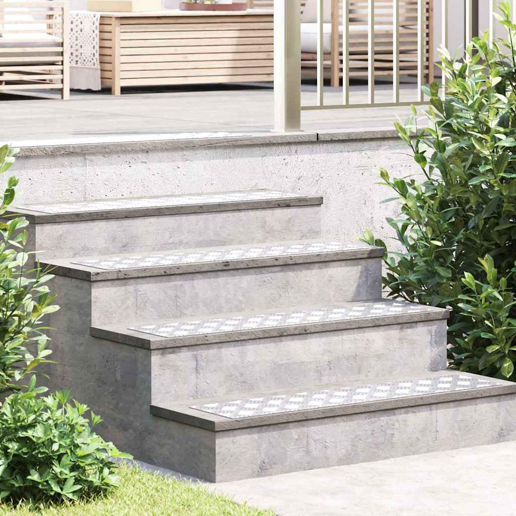 Stair Tread Rectangular 2 pcs Silver 90 x 20 cm Aluminium