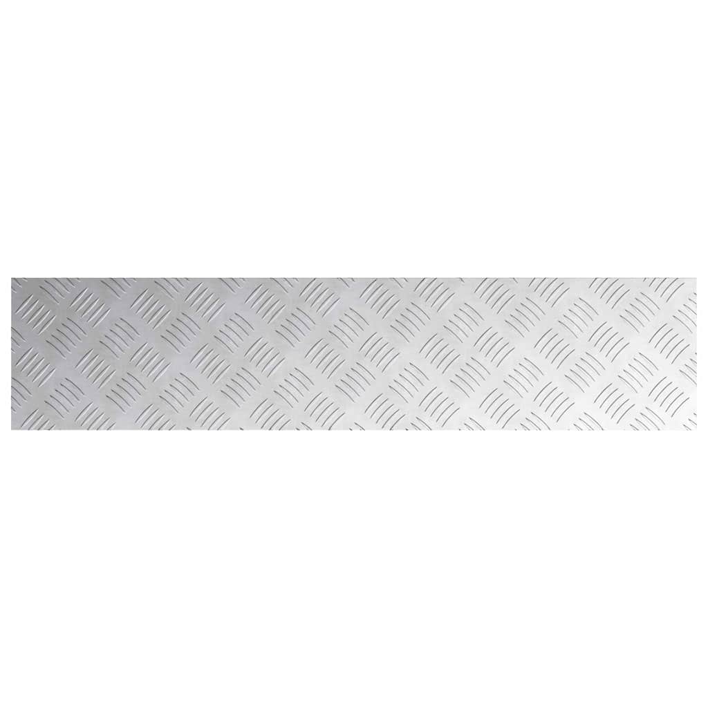 Stair Tread Rectangular 4 pcs Silver 90 x 20 cm Aluminium