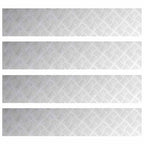 Stair Tread Rectangular 4 pcs Silver 100 x 20 cm Aluminium