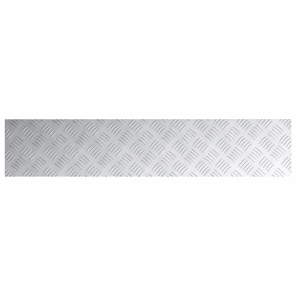 Stair Tread Rectangular 4 pcs Silver 100 x 20 cm Aluminium