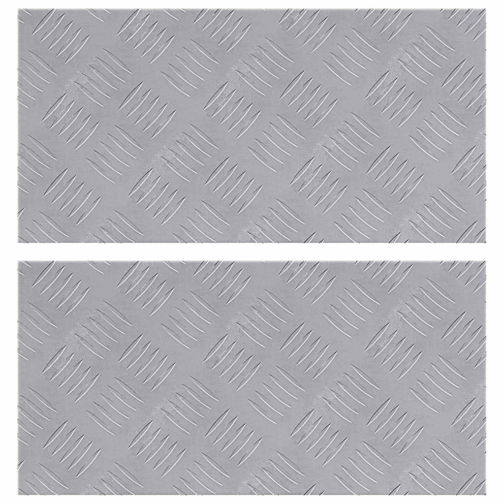 Stair Tread Rectangular 2 pcs Silver 50 x 25 cm Aluminium