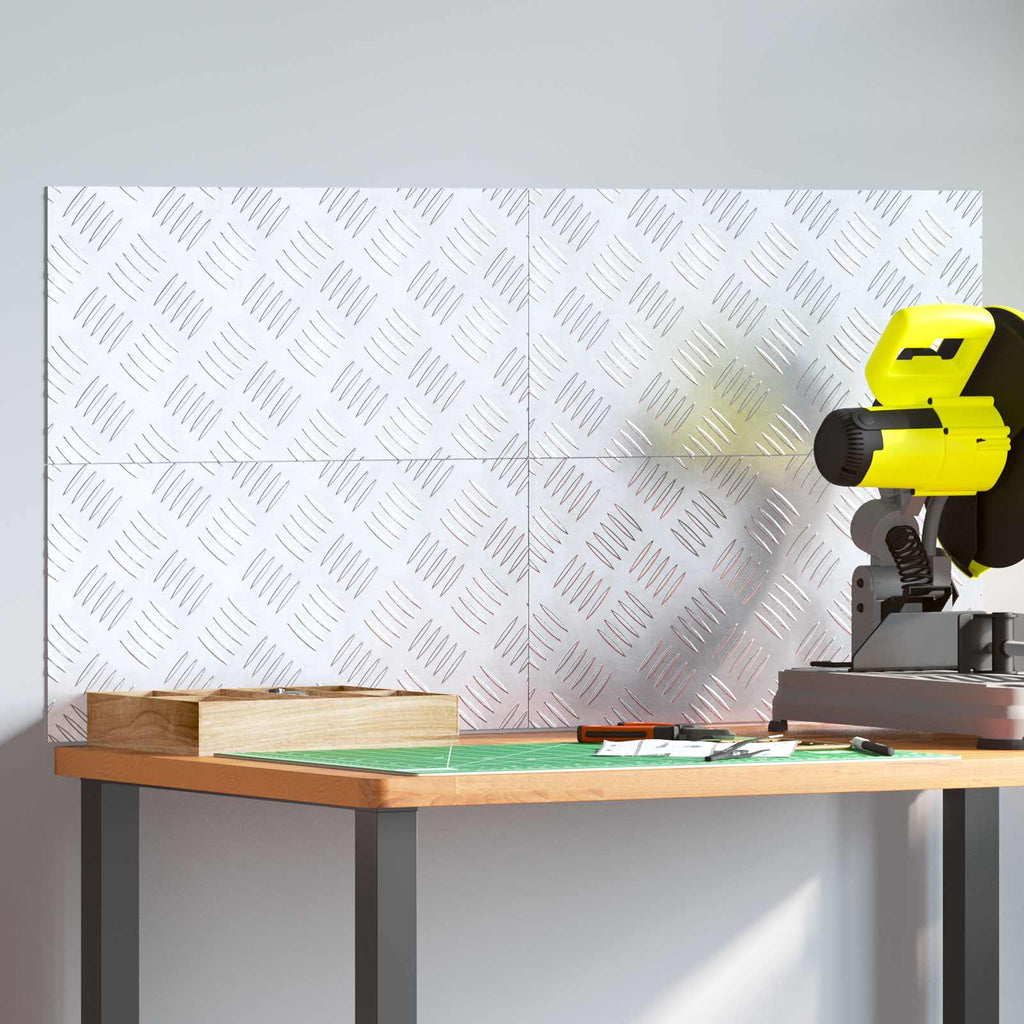 Stair Tread Rectangular 4 pcs Silver 50 x 25 cm Aluminium