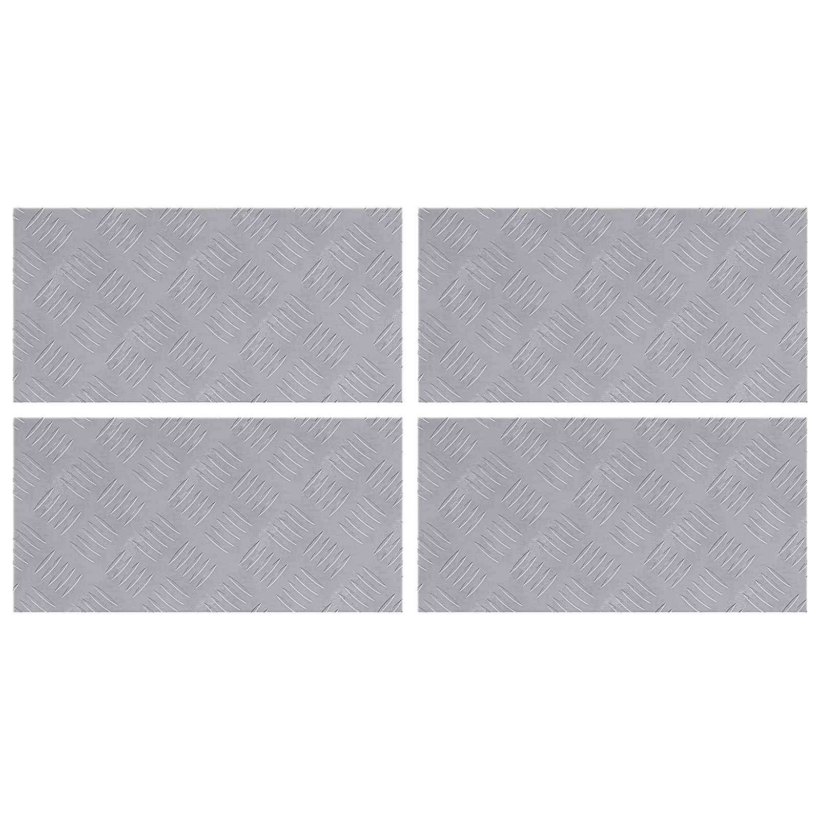 Stair Tread Rectangular 4 pcs Silver 50 x 25 cm Aluminium
