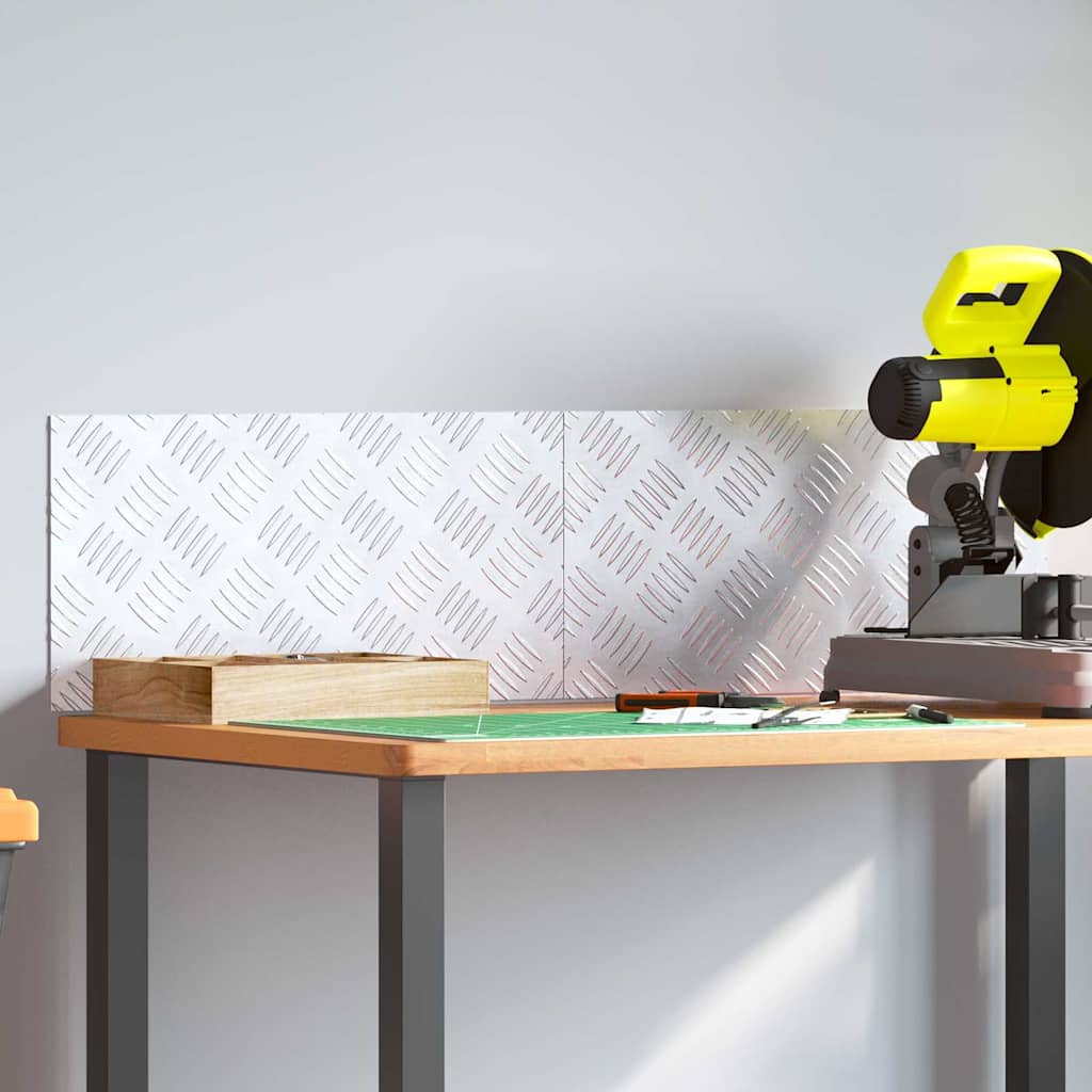 Stair Tread Rectangular 2 pcs Silver 50 x 25 cm Aluminium