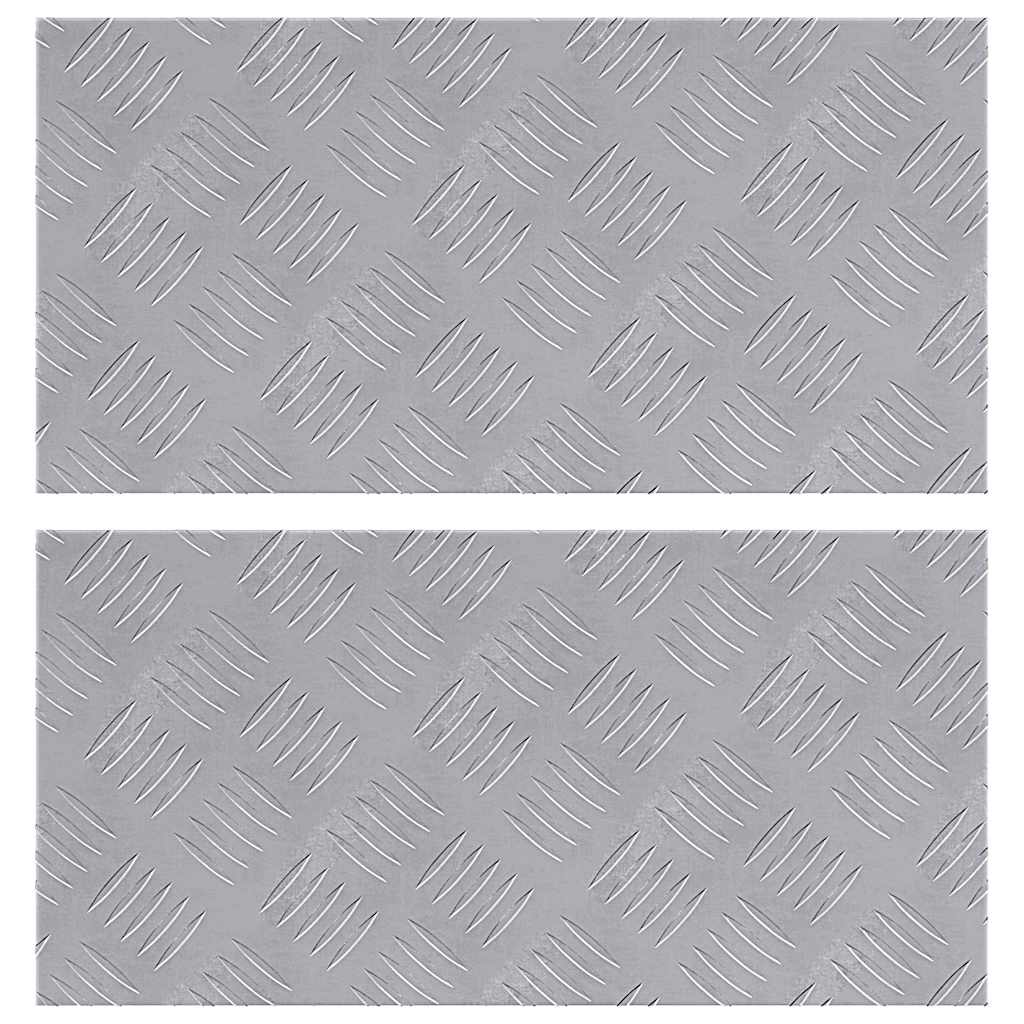 Stair Tread Rectangular 2 pcs Silver 50 x 25 cm Aluminium