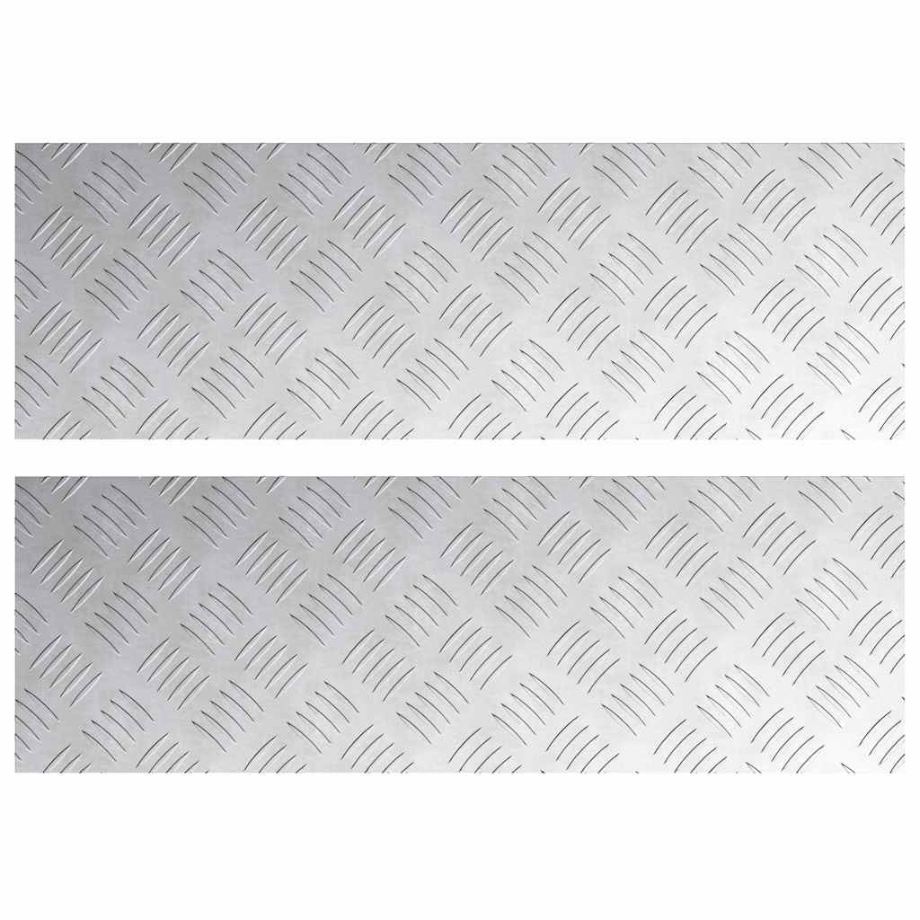 Stair Tread Rectangular 2 pcs Silver 75 x 25 cm Aluminium