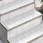 Stair Tread Rectangular 4 pcs Silver 75 x 25 cm Aluminium