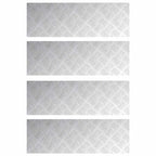 Stair Tread Rectangular 4 pcs Silver 75 x 25 cm Aluminium