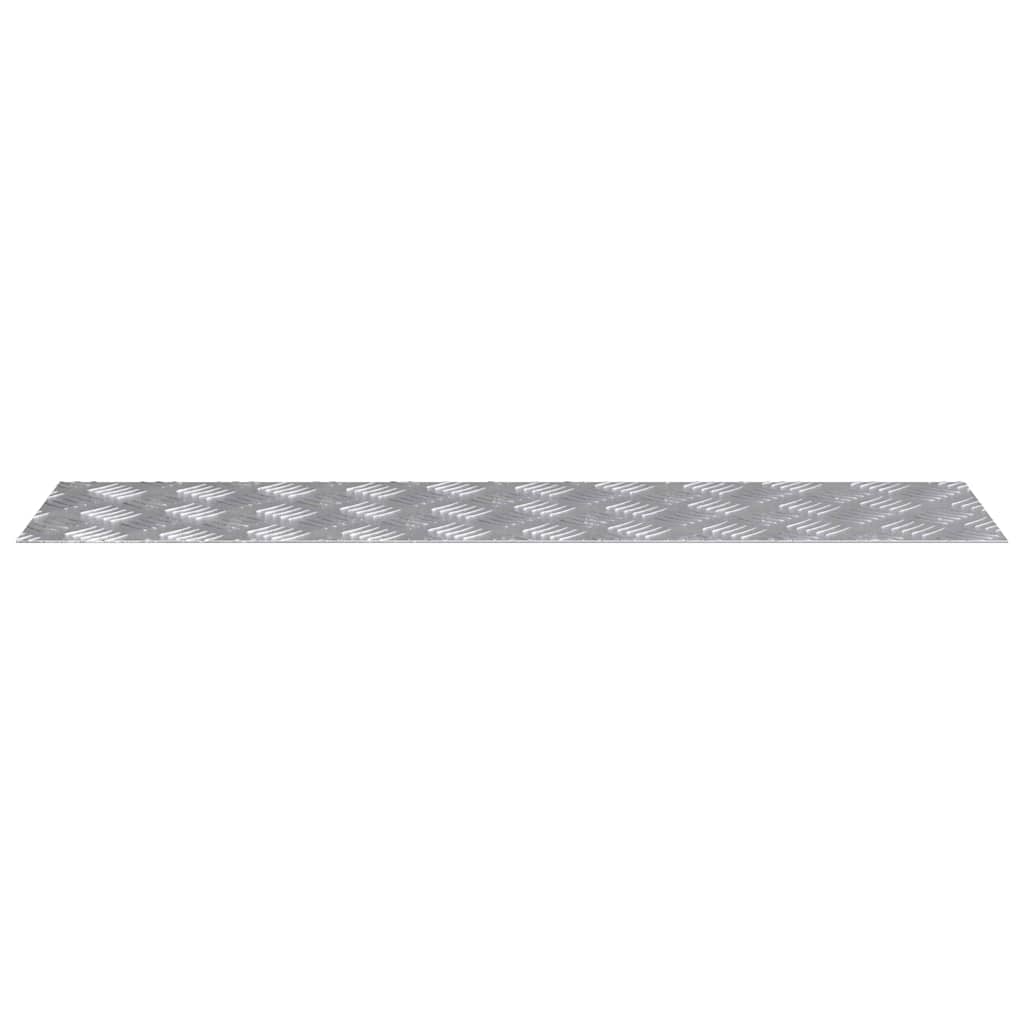 Stair Tread Rectangular 2 pcs Silver 100 x 25 cm Aluminium