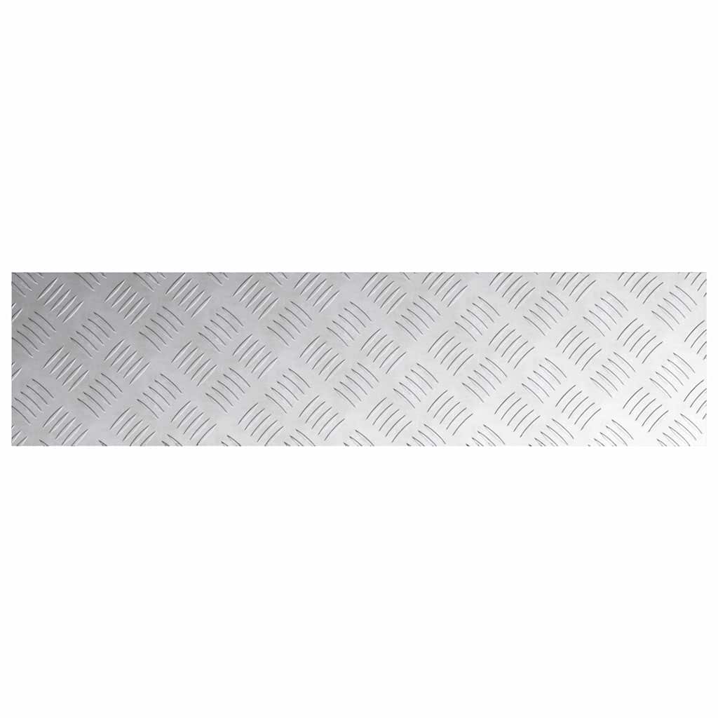 Stair Tread Rectangular 4 pcs Silver 100 x 25 cm Aluminium