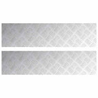 Stair Tread Rectangular 2 pcs Silver 100 x 25 cm Aluminium
