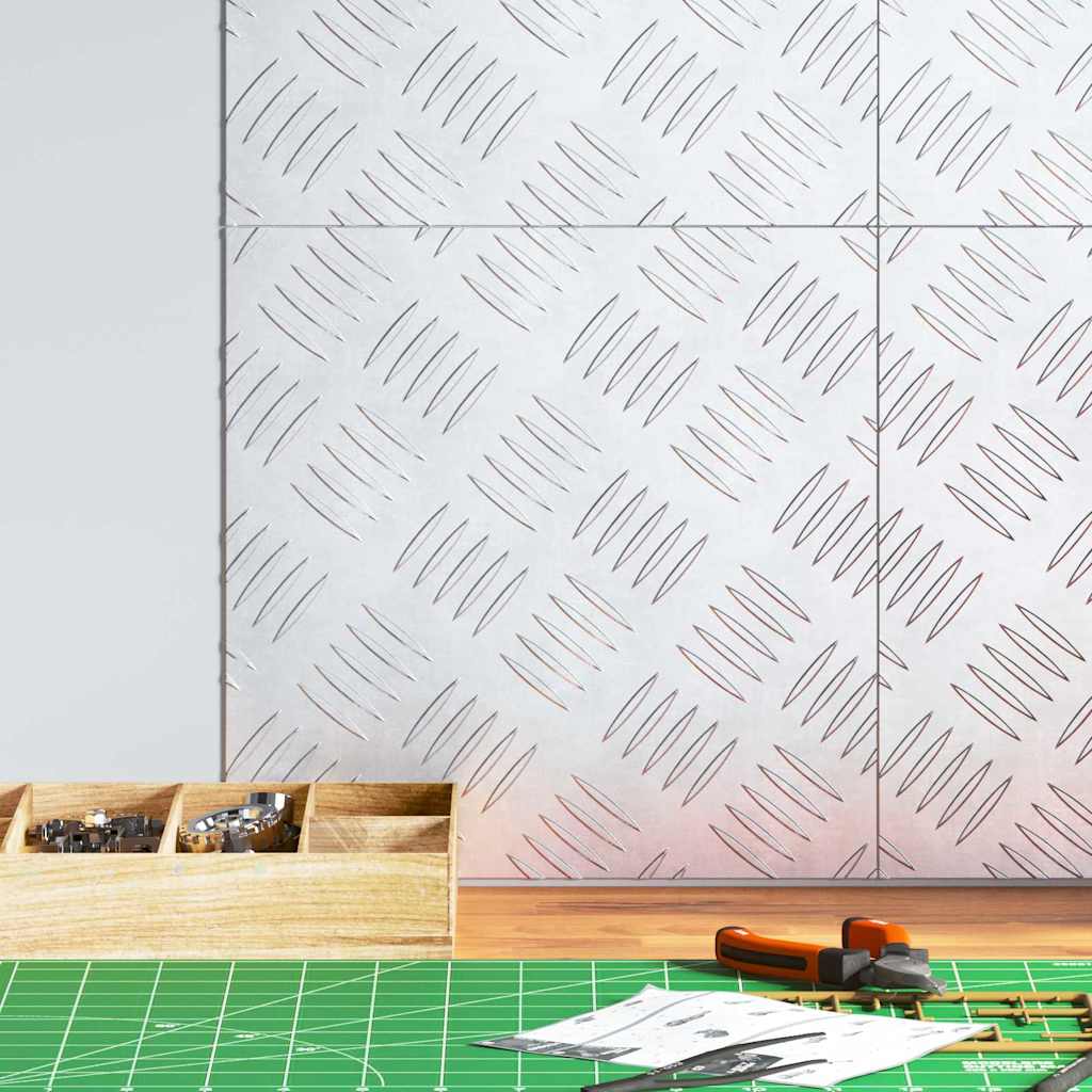 Stair Tread Square 4 pcs Silver 30 x 30 cm Aluminium