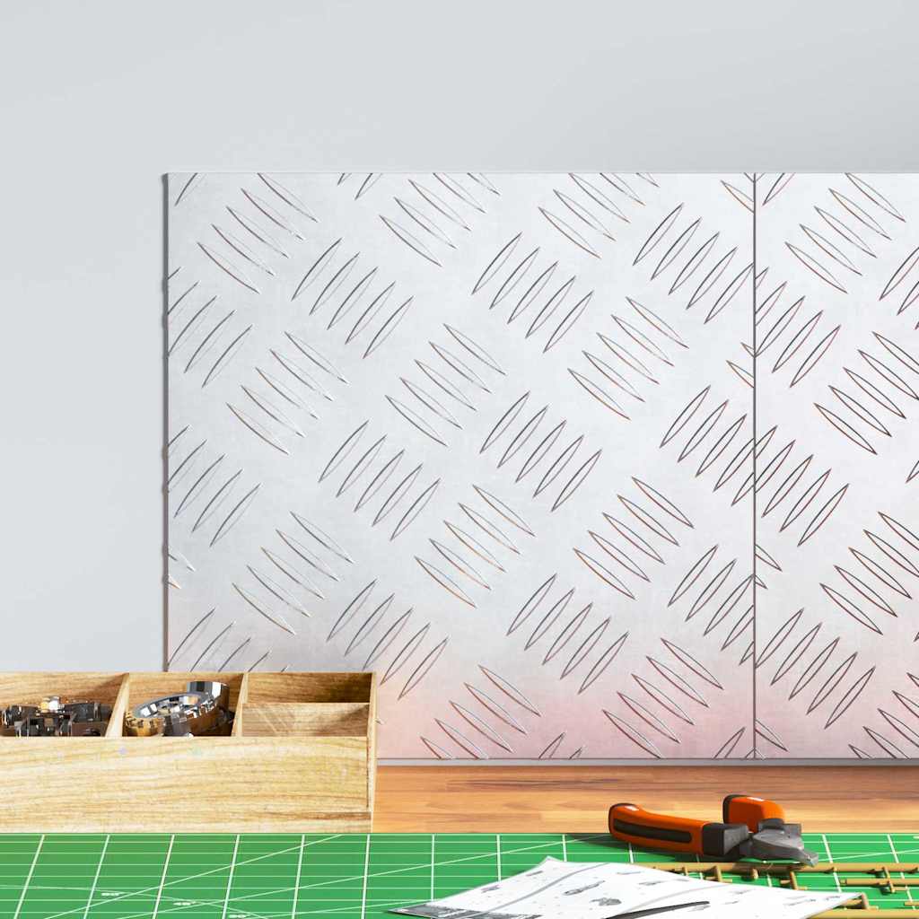 Stair Tread Square 2 pcs Silver 30 x 30 cm Aluminium