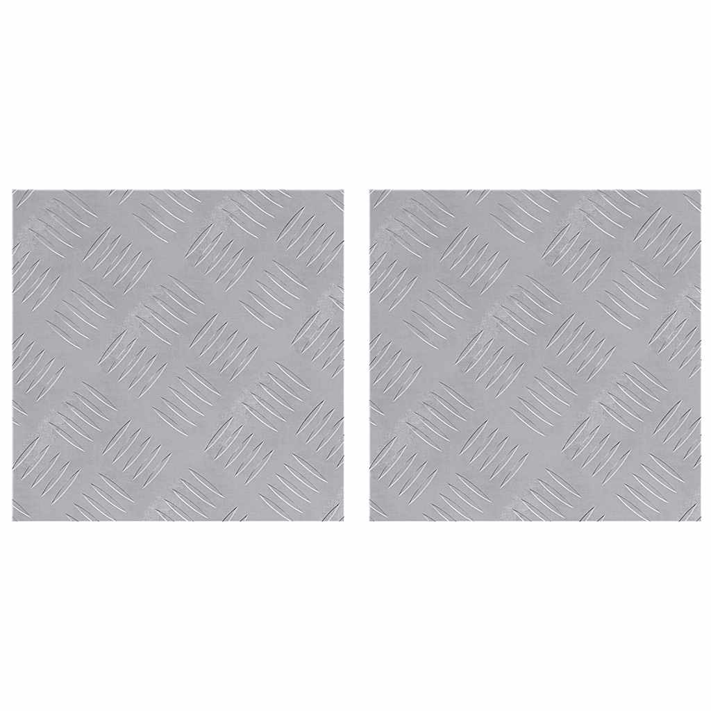 Stair Tread Square 2 pcs Silver 30 x 30 cm Aluminium