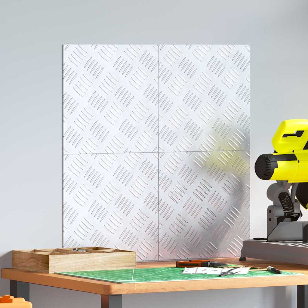 Stair Tread Square 4 pcs Silver 30 x 30 cm Aluminium