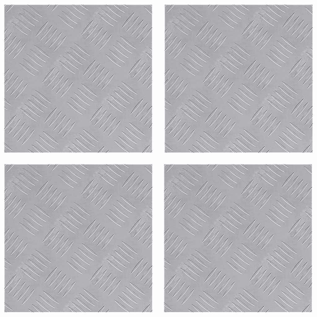 Stair Tread Square 4 pcs Silver 30 x 30 cm Aluminium