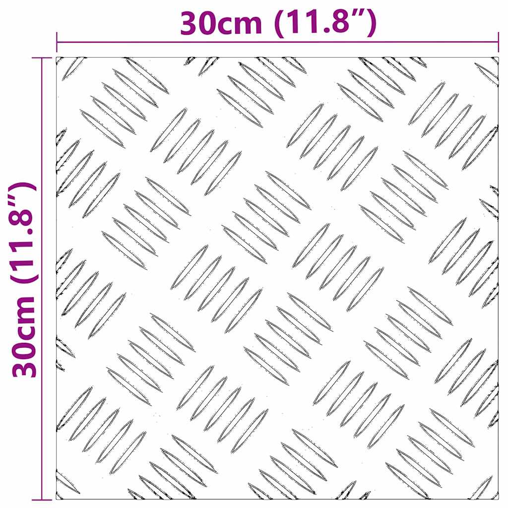 Stair Tread Square 4 pcs Silver 30 x 30 cm Aluminium