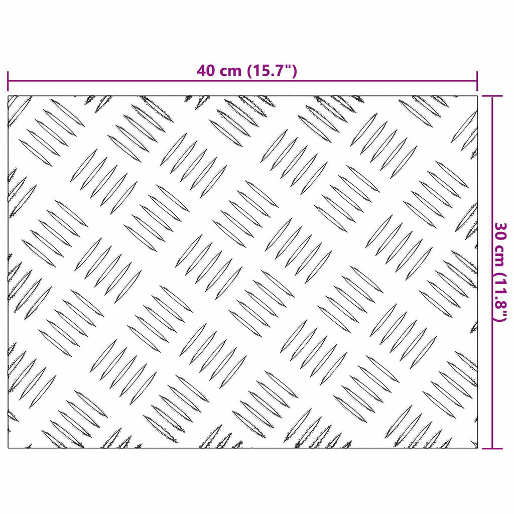 Stair Tread Rectangular 4 pcs Silver 40 x 30 cm Aluminium