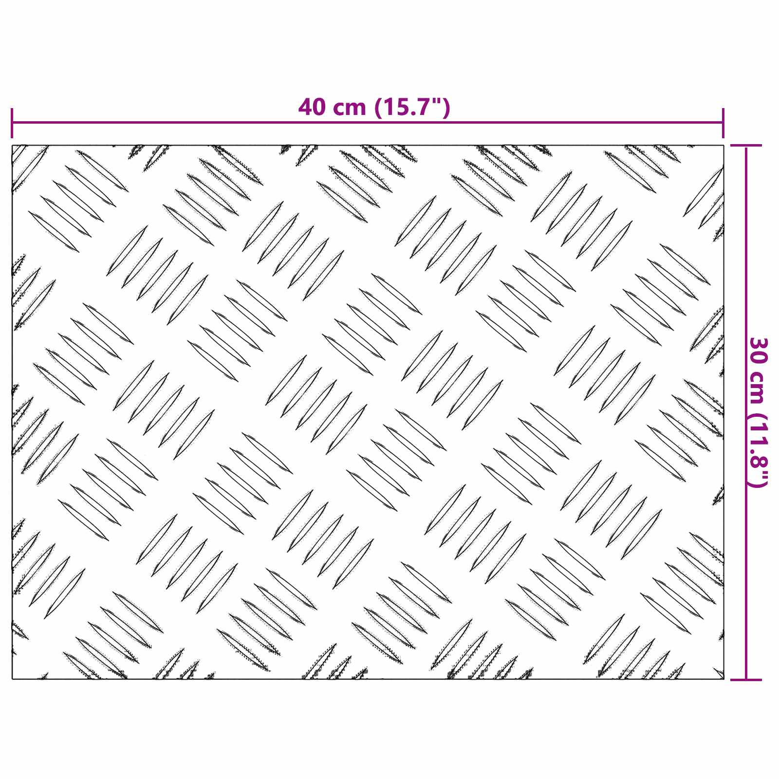 Stair Tread Rectangular 4 pcs Silver 40 x 30 cm Aluminium