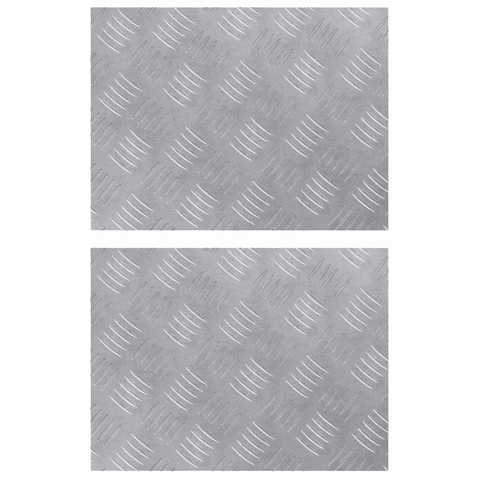 Stair Tread Rectangular 2 pcs Silver 40 x 30 cm Aluminium
