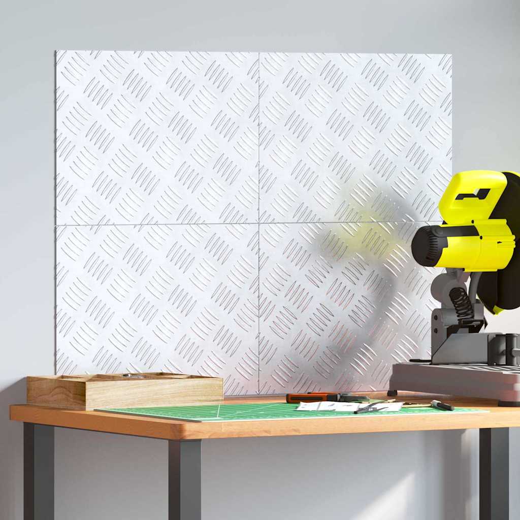 Stair Tread Rectangular 4 pcs Silver 40 x 30 cm Aluminium