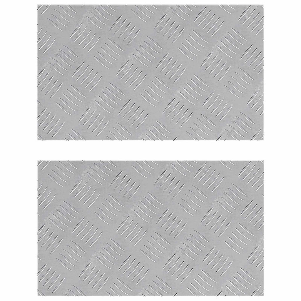 Stair Tread Rectangular 2 pcs Silver 50 x 30 cm Aluminium