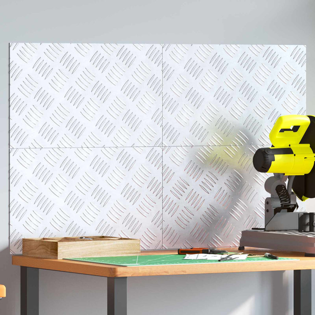 Stair Tread Rectangular 4 pcs Silver 50 x 30 cm Aluminium